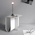 Modern Minimalist Round Rectangular T Shape Iron Stainless Steel End Table 1-Storage For Bedroom
