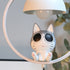 Contemporary Nordic Wood Iron Resin Round Cartoon Cat 1-Light Wall Sconce Lamp For Bedroom