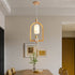 Contemporary Scandinavian Cylinder Spaceman Wood Glass 1-Light Pendant Light For Dining Room