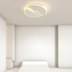 Modern Minimalist Round Acrylic Iron Shade LED Flush Mount Ceiling Light For Bedroom