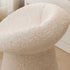 Contemporary Scandinavian Lambswool Round Vanity Stool For Bedroom