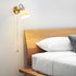 Contemporary Simplicity Copper Wood Glass Round Conic 1-Light Wall Sconce Lamp For Bedside