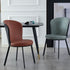 Contemporary Scandinavian Round Cushion Leather Carbon Steel Dining Chair Backrest For Dining Room