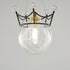 Modern Luxury Crown Orb All Brass Glass 1-Light Pendant Light For Bedroom