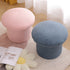 Contemporary Simplicity Mushroom Shape Velvet Pouf Footstool For Living Room