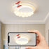 Modern Art Deco Kids Iron PE Rocket Cloud Round LED Flush Mount Ceiling Light For Bedroom