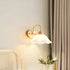 Contemporary Nordic Wood Acrylic Iron Flower Ball 1-Light Wall Sconce Lamp For Bedside