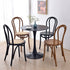 Contemporary Retro Rattan Beech Wood Metal Round Arched Dining Chair Backrest For Dining Room