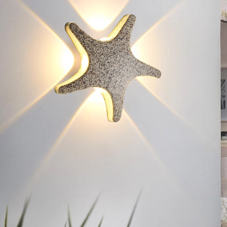 Contemporary Simplicity Aluminum Starfish Design LED Waterproof Wall Sconce Lamp For Outdoor Patio