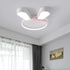 Contemporary Creative Kids Rabbit Iron Acrylic LED Flush Mount Ceiling Light For Bedroom