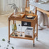Contemporary Scandinavian Rectangular Wood Glass Coffee Table 2-Tier For Living Room