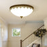 Traditional Vintage Dome Round Iron Glass LED Flush Mount Ceiling Light For Living Room