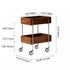 Contemporary Retro Rectangular Wood Stainless Steel Side Table 2-Tier Movable For Living Room