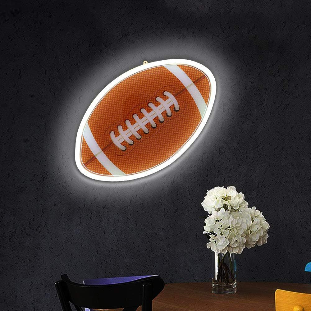 Contemporary Creative Football Shape Acrylic LED Neon Light Wall Sconce Lamp For Bedroom