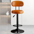 Contemporary Luxury Round Leather Upholstered Swivel Bar Stool Height Adjustable Footrest For Dining Room