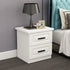 Modern Minimalist Rectangular Desktop Metal Artificial Panel Nightstand 2-Drawer For Bedroom