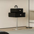 Modern Eclectic Rectangular Stainless Steel Pine End Table 2-Tier For Living Room