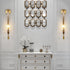 Contemporary Simplicity Hardware Ribbed Glass Column 1-Light Wall Sconce Lamp For Living Room