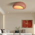 Traditional Japanese Foam Rock Hollowed 1-light Flush Mount Ceiling Light For Dining Room