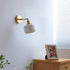 Traditional Japanese Brass Copper Ceramic Conic Cylinder Semicircular Strip Ball 1-Light Wall Sconce Lamp For Bedside