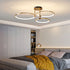 Contemporary Luxury Circle Combo Design LED Semi-Flush Mount Ceiling Light For Bedroom