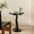 Traditional French Round Petal Design Wood Iron Side Table For Living Room