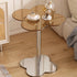 Modern Minimalist Cylinder Petal Faux Plate Glass Stainless Steel Coffee Table For Living Room