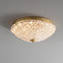 Traditional Luxury Round Copper Iron Glass LED Flush Mount Ceiling Light For Bedroom