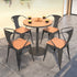 Contemporary Nordic Plastic Wood Iron Square Outdoor Dining Chair Backrest Stackable For Patio