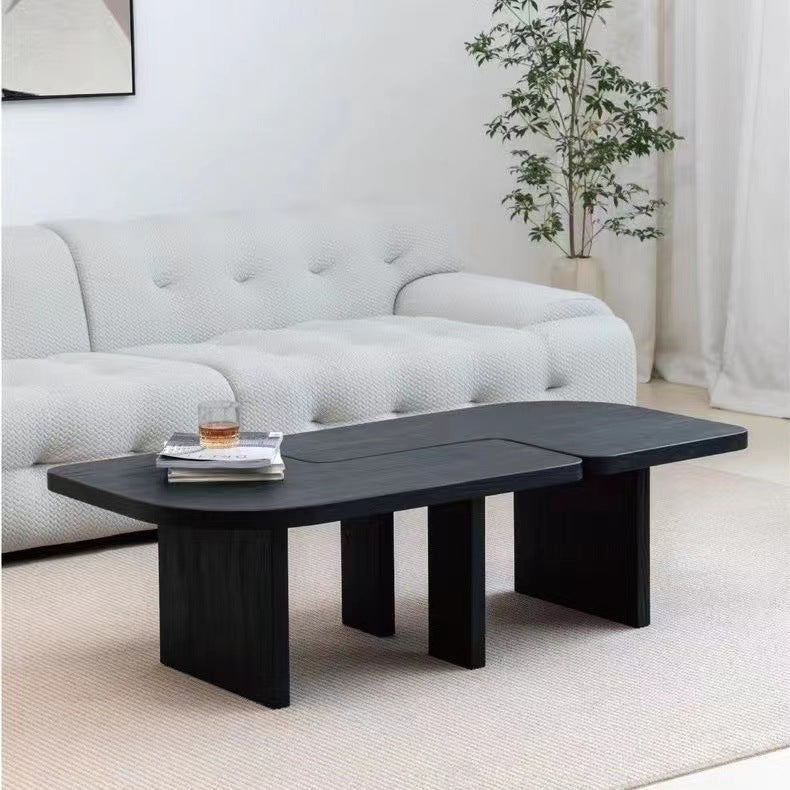 Contemporary Nordic Square Shaped Combination Pine Wood Ash Wood Coffee Table For Living Room