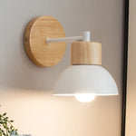 Modern Minimalist Round Half Circle Bird Wood Iron Resin 1-Light Wall Sconce Lamp For Living Room