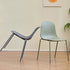 Modern Minimalist Square Plastic Dining Chair Curved Backrest For Dining Room