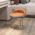 Contemporary Nordic Round Iron Leather Vanity Stool Backrest Armless For Bedroom