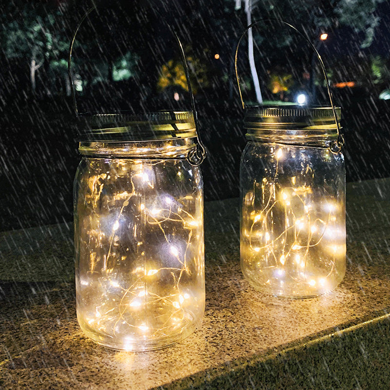 Modern Art Deco Waterproof Solar Glass Stainless Steel Copper Wire Star LED String Lights Outdoor Lighting For Garden