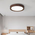 Contemporary Simplicity Round Wood Grain Acrylic LED Flush Mount Ceiling Light For Bedroom