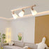 Traditional Vintage Wood Glass Trumpet Shade 1/2/3/4-Light Semi-Flush Mount Ceiling Light For Living Room