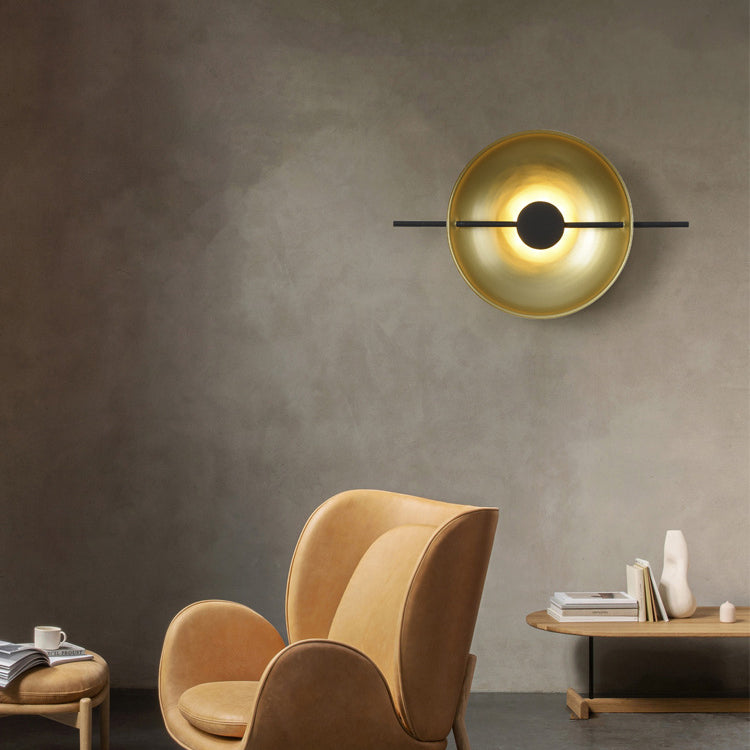 Modern Luxury Iron Round LED Wall Sconce Lamp For Living Room