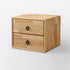 Modern Simplicity Square Rubber Wood Metal Nightstand 1/2 Drawer For Bedside