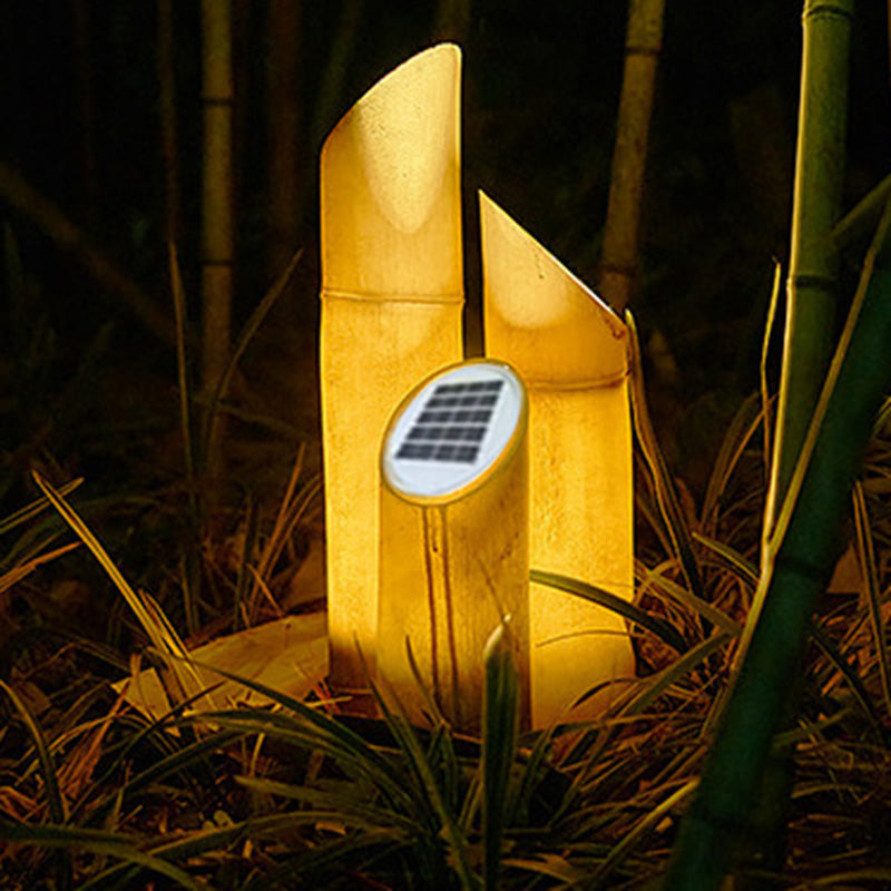 Contemporary Creative Waterproof Solar Resin Bamboo LED Landscape Lighting Outdoor Light For Garden