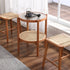 Traditional Japanese Rectangular Rope Woven Wooden Bar Stool For Dining Room