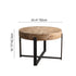 Traditional Vintage Round Distressed Wood Iron Cross Legs Coffee Table For Living Room