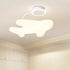 Modern Simplicity Kids Iron PE Airplane LED Semi-Flush Mount Ceiling Light For Bedroom