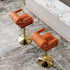 Modern Minimalist Leather Sponge Aluminum Alloy Square Cylinder Bar Stool Backrest Armrest For Kitchen