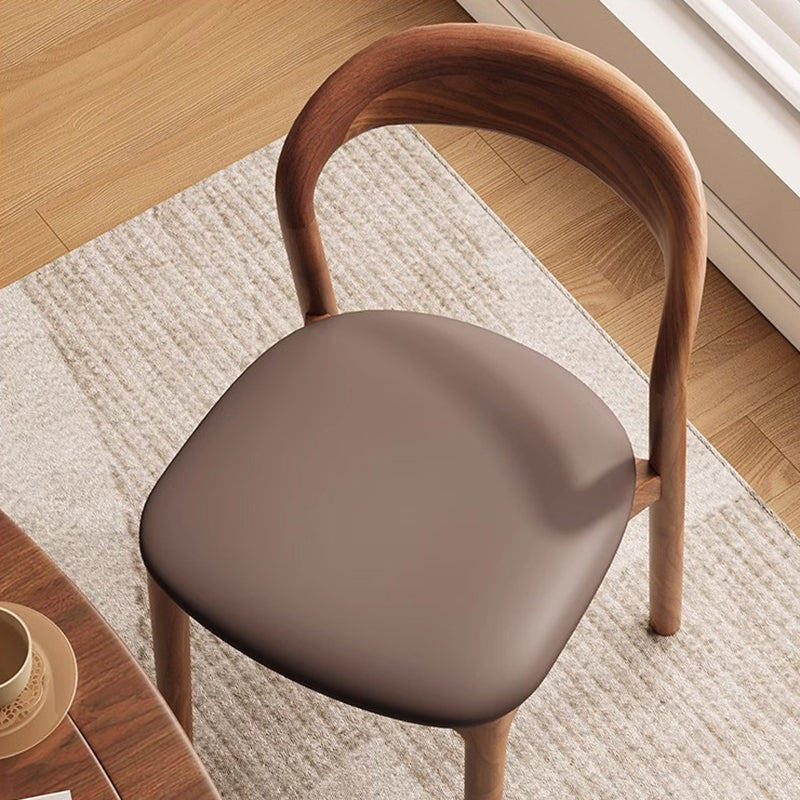 Contemporary Scandinavian Curved Back Ash Wood Sponge Dining Chair Backrest For Dining Room