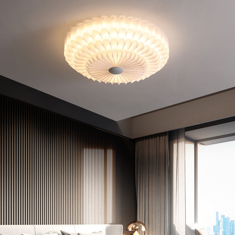 Contemporary Nordic Round Petal Iron Acrylic LED Flush Mount Ceiling Light For Bedroom