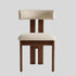 Contemporary Scandinavian Semi-round Solid Wood Lambswool High Resilience Sponge Dining Chair Backrest For Dining Room