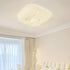 Contemporary Nordic Cream Cookies Design Square PE Shade LED Flush Mount Ceiling Light For Living Room