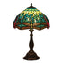 Traditional Tiffany Stained Glass Animal Dragonfly Pattern Zinc Alloy Base 1-Light Table Lamp For Bedroom