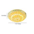 Contemporary Creative Round Irregular Shell Stained Glass 2/3/4 Light Flush Mount Ceiling Light For Living Room