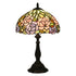 Traditional Tiffany Rose Flower Stained Glass Dome 1-Light Table Lamp For Bedroom